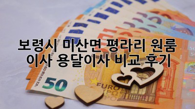 보령시 미산면 평라리 원룸 이사, 용달이사 비교 후기!